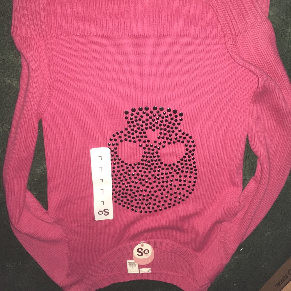 NWT SO studded skull sweater